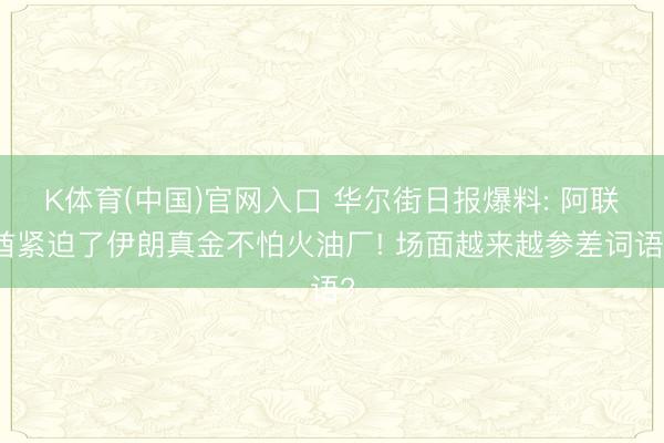 K体育(中国)官网入口 华尔街日报爆料: 阿联酋紧迫了伊朗真金不怕火油厂! 场面越来越参差词语?