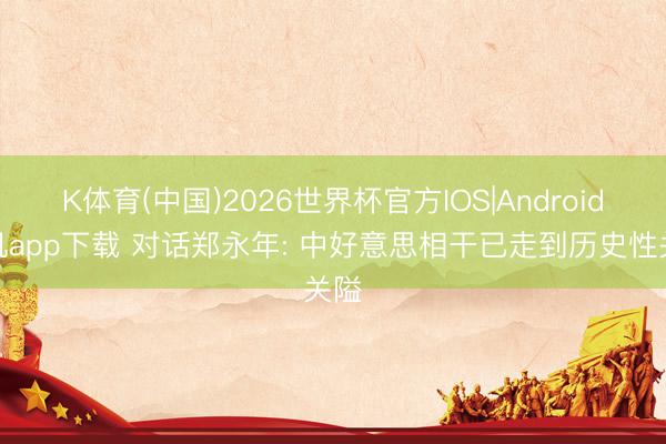 K体育(中国)2026世界杯官方IOS|Android手机app下载 对话郑永年: 中好意思相干已走到历史性关隘