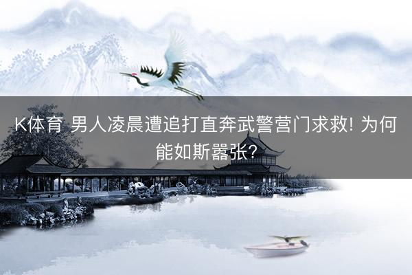 K体育 男人凌晨遭追打直奔武警营门求救! 为何能如斯嚣张?