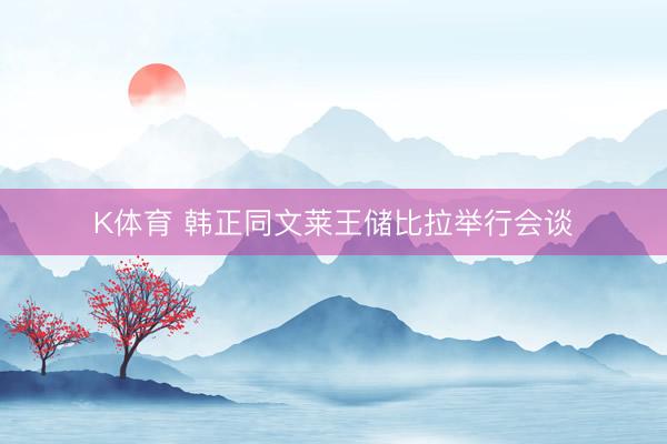 K体育 韩正同文莱王储比拉举行会谈