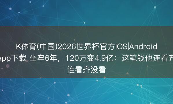 K体育(中国)2026世界杯官方IOS|Android手机app下载 坐牢6年，120万变4.9亿：这笔钱他连看齐没看