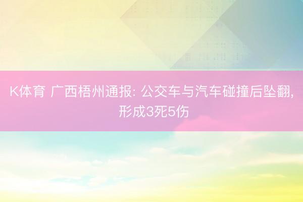 K体育 广西梧州通报: 公交车与汽车碰撞后坠翻，<a href=