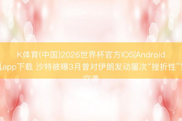 K体育(中国)2026世界杯官方IOS|Android手机app下载 沙特被曝3月曾对伊朗发动屡次“挫折性”空袭