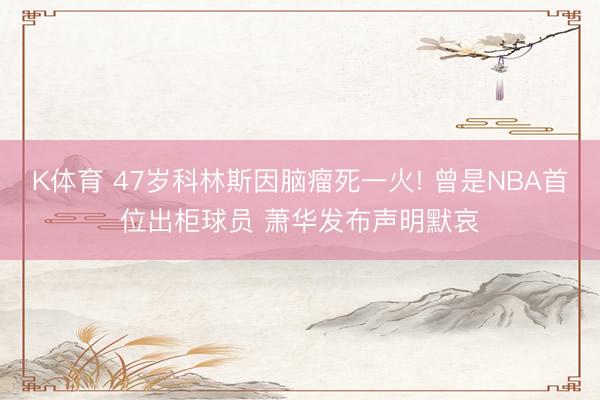 K体育 47岁科林斯因脑瘤死一火! 曾是NBA首位出柜球员 萧华发布声明默哀
