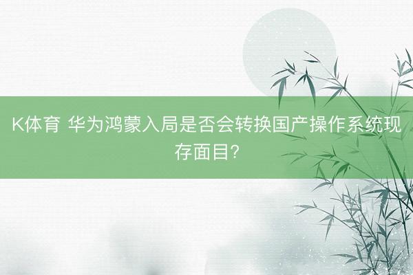K体育 华为鸿蒙入局是否会转换国产操作系统现存面目?