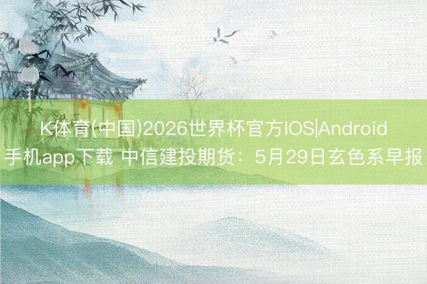 K体育(中国)2026世界杯官方IOS|Android手机app下载 中信建投期货：5月29日玄色系早报