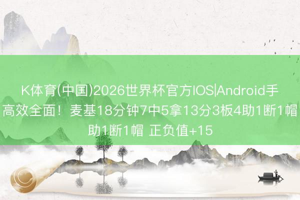 K体育(中国)2026世界杯官方IOS|Android手机app下载 高效全面！麦基18分钟7中5拿13分3板4助1断1帽 正负值+15