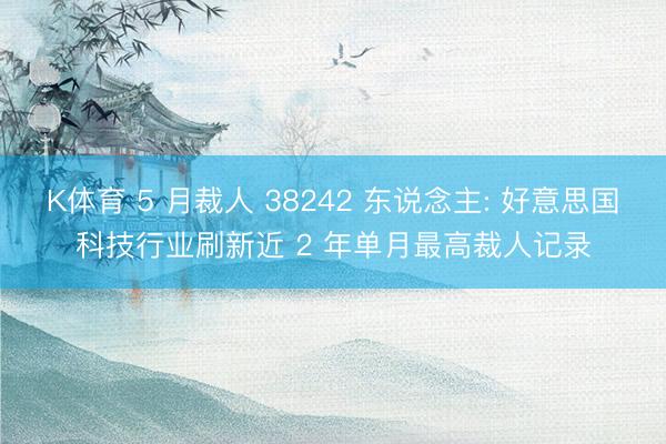 K体育 5 月裁人 38242 东说念主: 好意思国科技行业刷新近 2 年单月最高裁人记录