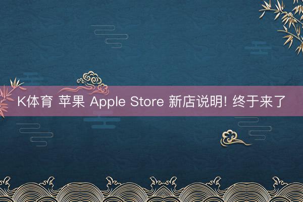 K体育 苹果 Apple Store 新店说明! 终于来了