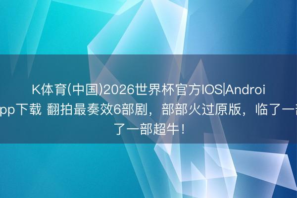 K体育(中国)2026世界杯官方IOS|Android手机app下载 翻拍最奏效6部剧，部部火过原版，临了一部超牛！