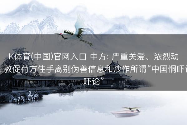 K体育(中国)官网入口 中方: 严重关爱、浓烈动怒， 敦促荷方住手离别伪善信息和炒作所谓“中国恫吓论”